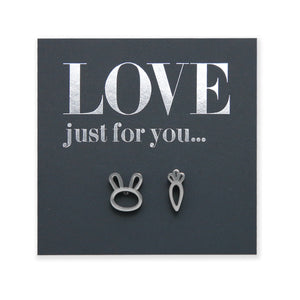 Stainless Steel Earring Studs - Love Just For You - RABBIT & CARROT