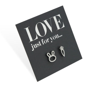 Stainless Steel Earring Studs - Love Just For You - RABBIT & CARROT