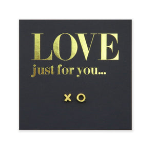 Tiny XO - 18k Gold Plated Sterling Silver Studs - Love Just For You (8215-F)