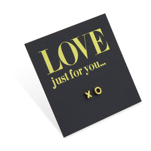 Tiny XO - 18k Gold Plated Sterling Silver Studs - Love Just For You (8215-F)