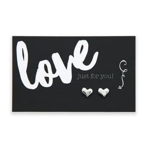 Cute Heart Earring Studs -  Love Just For You - Silver (9507)