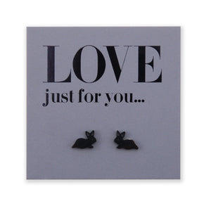 Stainless Steel Earring Studs - Love Just For You - TINY BUNNIES