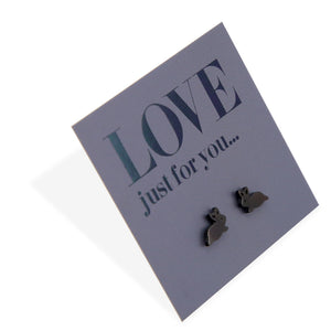 Stainless Steel Earring Studs - Love Just For You - TINY BUNNIES