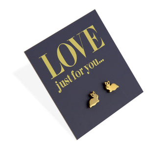 Stainless Steel Earring Studs - Love Just For You - TINY BUNNIES