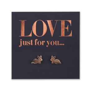 Stainless Steel Earring Studs - Love Just For You - TINY BUNNIES