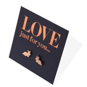 Stainless Steel Earring Studs - Love Just For You - TINY BUNNIES