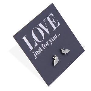 Stainless Steel Earring Studs - Love Just For You - TINY BUNNIES