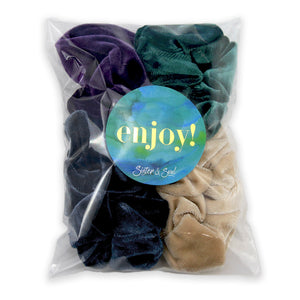 SCRUNCHIES Deluxe Velvet 4 Pack - PEACOCK PARTY (L16)