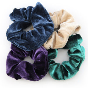 SCRUNCHIES Deluxe Velvet 4 Pack - PEACOCK PARTY (L16)