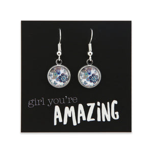 BOHO Collection - Girl You're Amazing - Bright Silver Dangle Earrings - Rhapsody (12363)