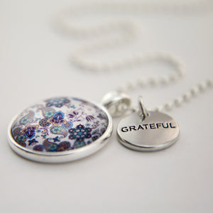 BOHO Collection - Bright Silver 'GRATEFUL' Necklace - Rhapsody (11242)