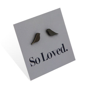 Stainless Steel Earring Studs - So Loved - BIRDS