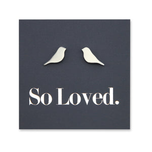 Stainless Steel Earring Studs - So Loved - BIRDS