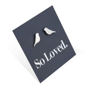 Stainless Steel Earring Studs - So Loved - BIRDS