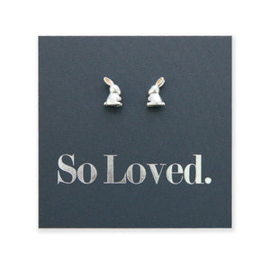 Itsy Bitsy Bunny - Sterling Silver Studs - So Loved - (11414)