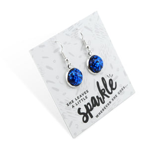 SPARKLEFEST - She Leaves A Little Sparkle - Stainless Steel Bright Silver Dangles - Cobalt (2106-R)