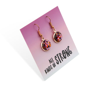 SPARKLEFEST - All Kinds of Strong - Stainless Steel Rose Gold Dangles - Dazzle Pop (2104-R)