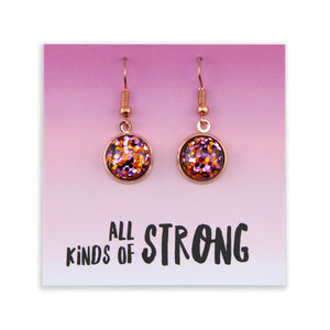 SPARKLEFEST - All Kinds of Strong - Stainless Steel Rose Gold Dangles - Dazzle Pop (2104-R)